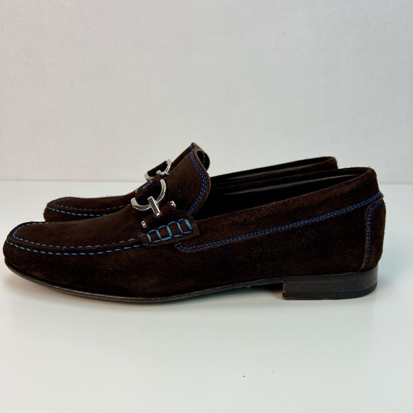 Donald J Pliner Dacio Loafer Expresso Suede Slip-On Driving Shoes Brown Mens 9M - Picture 5 of 14